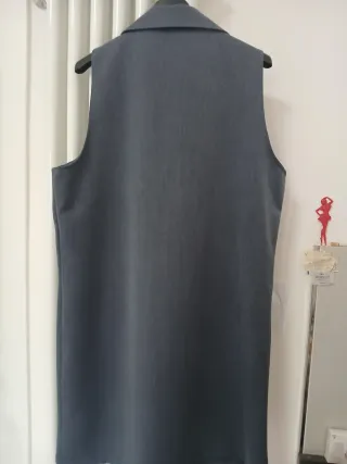 Gilet lungo donna grigio