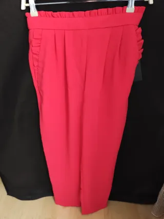 Pantalón Zara señora color rosa fucsia XS