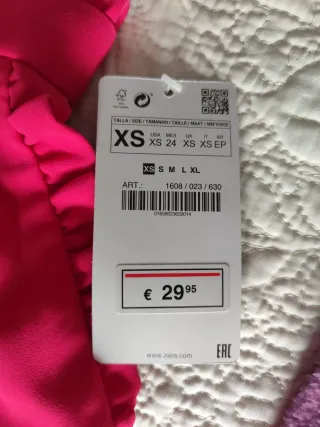 Pantalón Zara señora color rosa fucsia XS