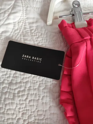 Pantalón Zara señora color rosa fucsia XS