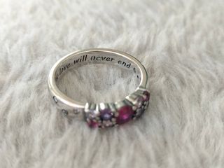 Anillo Plata 925 Circonitas Rosas y Moradas