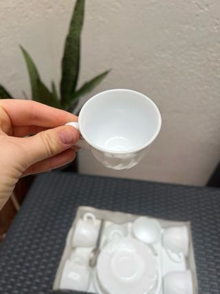 pack 6 Tazas y Platos Porcelana Blanca Arcopal