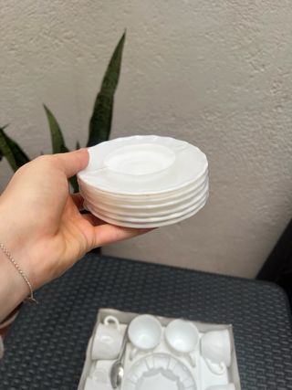 pack 6 Tazas y Platos Porcelana Blanca Arcopal