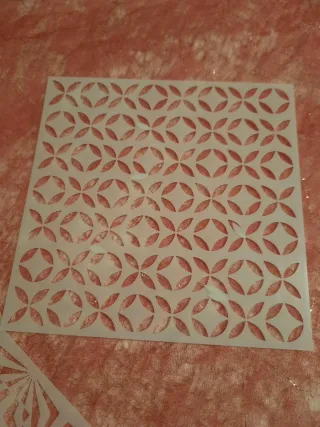 3 Folhas Stencil Natureza Abstrata