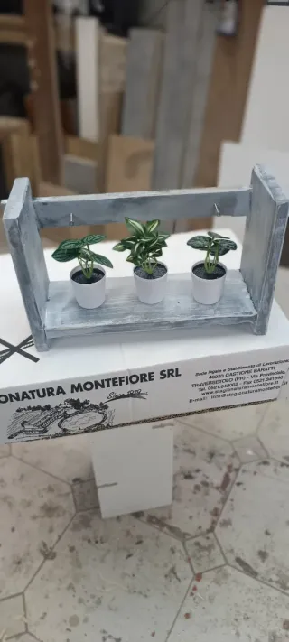 Porta vasi da esterno in legno shabby