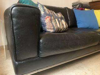 Divano 3 posti in pelle nero Ikea