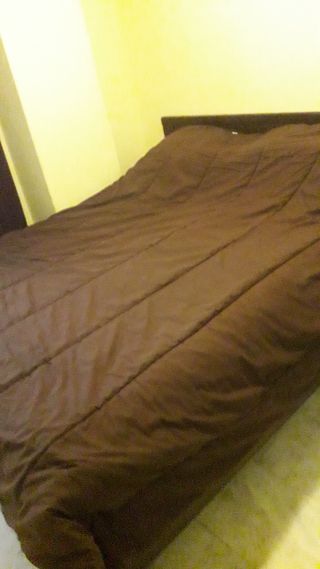 Edredón reversible marrón