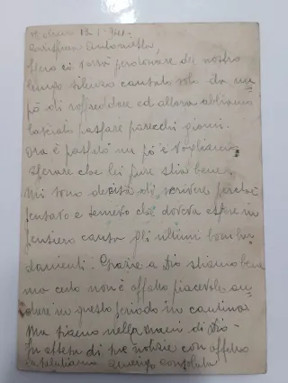 Storia Postale Cartolina Postale 30 cent. 13.01.41