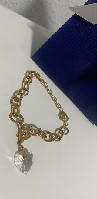 Pulsera Swarovski Corazón Dorado