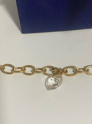 Pulsera Swarovski Corazón Dorado