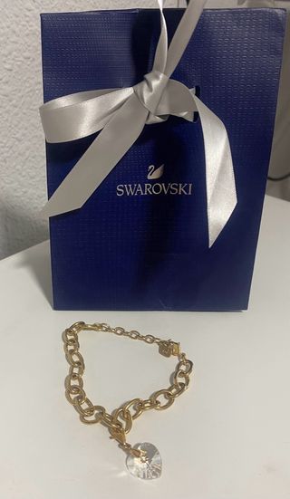 Pulsera Swarovski Corazón Dorado