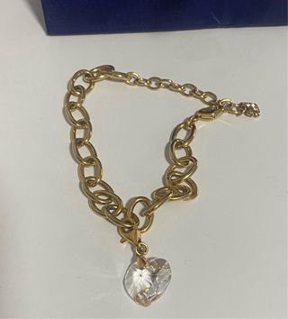 Pulsera Swarovski Corazón Dorado