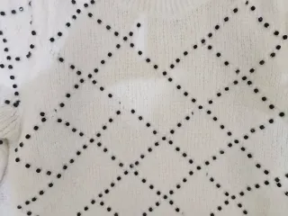 Jersey Zara punto blanco con pedrería