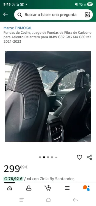 Fundas Asiento Carbono BMW G82 G83 M4 G80 M3