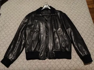 Chaqueta de Piel Sintética Hombre Negra