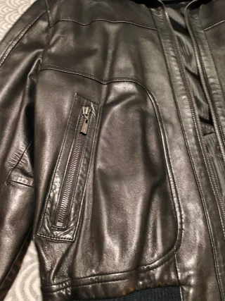 Chaqueta de Piel Sintética Hombre Negra