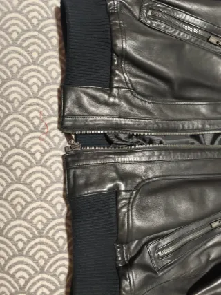 Chaqueta de Piel Sintética Hombre Negra