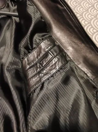 Chaqueta de Piel Sintética Hombre Negra