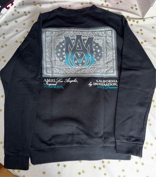 Sudadera Amiri Negra con Estampado Bandana