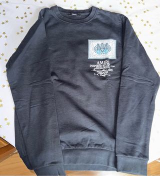 Sudadera Amiri Negra con Estampado Bandana