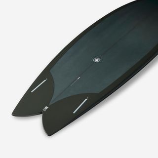 Tabla Surf Fish 5'8 Verde Oscuro Cajetines Futures sin