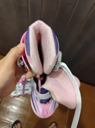 Patines infantiles rosas y morados