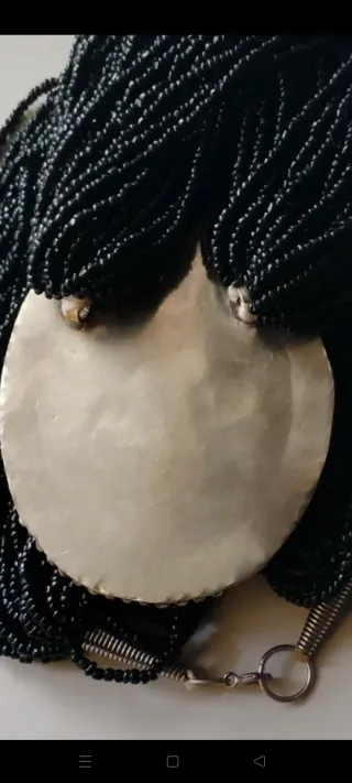 Collar boho chic con gran piedra ágata musgosa