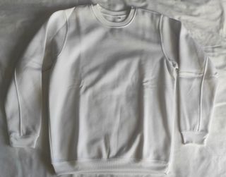 Sudadera de felpa cuello redondo unisex blanco