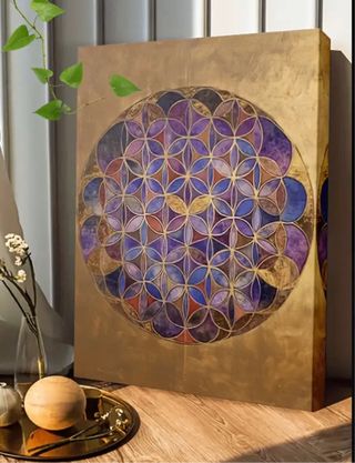 Quadro decorativo oro e viola