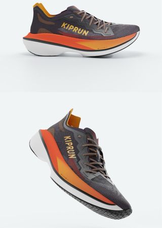 Zapatillas running placa carbono naranja/morado