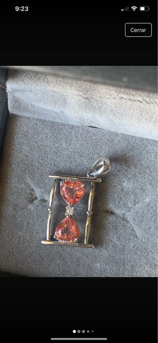 Colgante Plata Corazón Topacio Naranja