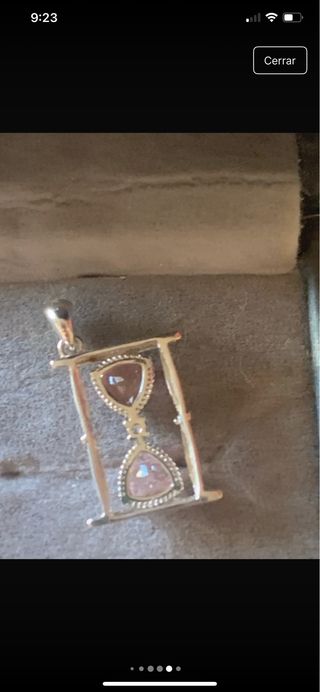 Colgante Plata Corazón Topacio Naranja