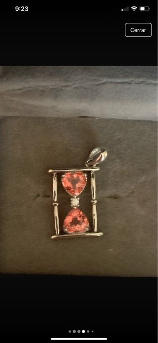 Colgante Plata Corazón Topacio Naranja