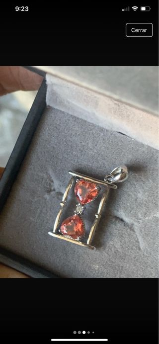 Colgante Plata Corazón Topacio Naranja