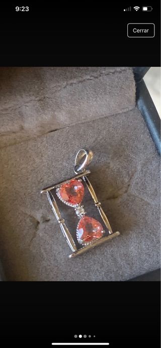 Colgante Plata Corazón Topacio Naranja