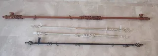 Barras de cortina (madera y metal)