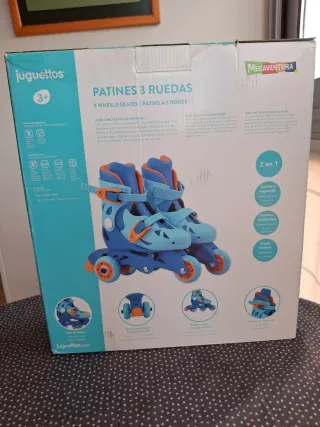 Patines 3 Ruedas Juguettos Azul Naranja para niños