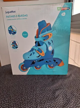 Patines 3 Ruedas Juguettos Azul Naranja para niños