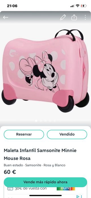 Maleta Infantil Samsonite Minnie Rosa