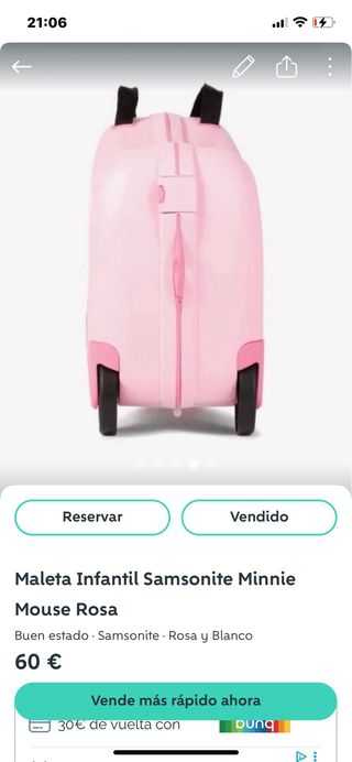 Maleta Infantil Samsonite Minnie Rosa