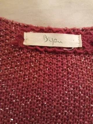 Jersey oversize granate con brillo