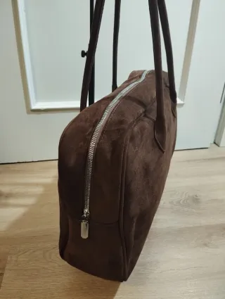 Bolso marrón de ante sintetico