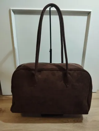 Bolso marrón de ante sintetico