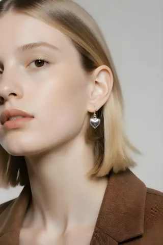 Pendientes Corazón Plata Acero