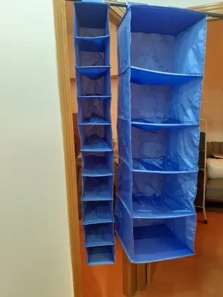 Organizador de armario colgante azul