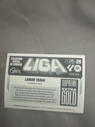 Cromo Lamine Yamal Supreme Extra Gold Panini