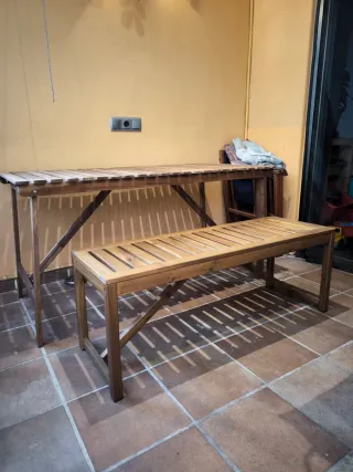 Mesa Askholmen y Banco Ikea Madera Exterior Nämmar