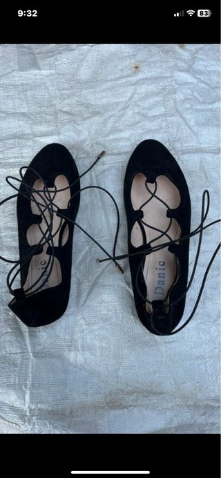 Bailarinas Danic negras con tiras