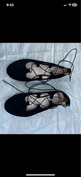 Bailarinas Danic negras con tiras