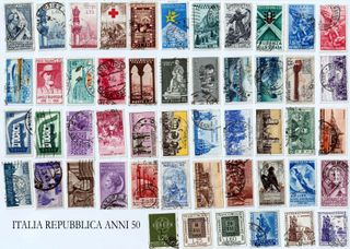 50 Francobolli Commemorativi Italia anni 50